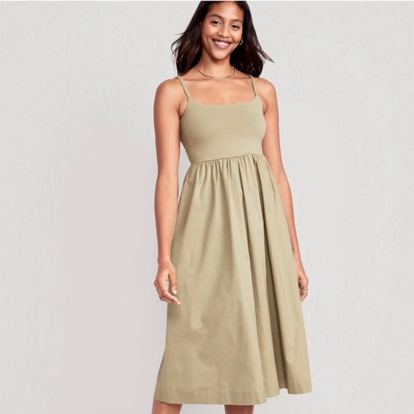 Old Navy Mixed Material Midi Dress - Picture 1 of 6